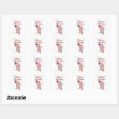 Merry Kerstmis Piglet Pig Snow Vierkante Sticker (Vel)