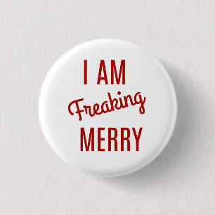 Merry Kerstmis Pin Ronde Button 3,2 Cm