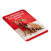 Merry Kerstmis Pit Bulls in Face Mmaskers Magneet (Rechterzijde)
