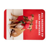 Merry Kerstmis Pit Bulls in Face Mmaskers Magneet (Horizontaal)