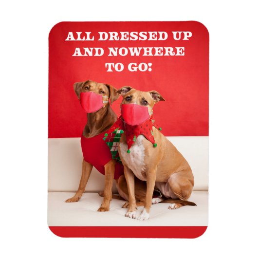 Merry Kerstmis Pit Bulls in Face Mmaskers Magneet (Verticaal)