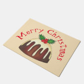 Merry Kerstmis Plum Pudding Holly Leaf Holiday Deurmat (Schuin)