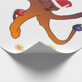 Merry Kerstmis Poinsettia Wreath Cadeaupapier (Hoek)