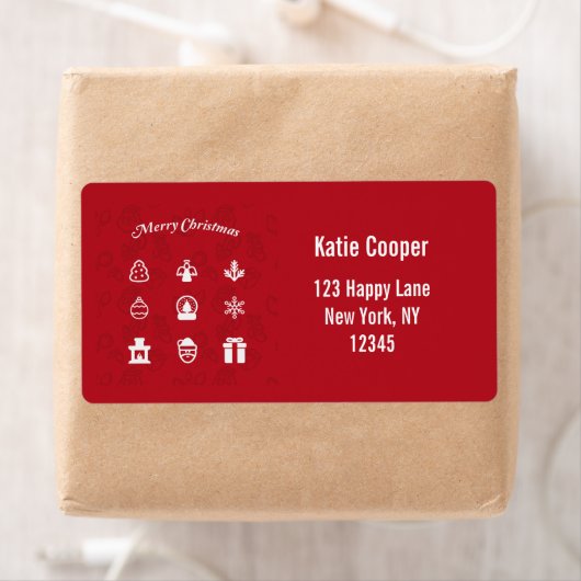 Merry Kerstmis Popular Icons set Etiket (Insitu)