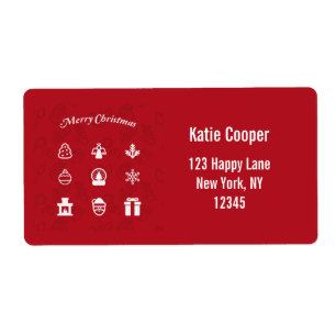 Merry Kerstmis Popular Icons set Etiket