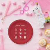 Merry Kerstmis Popular Icons set Papieren Bordje (Feest)