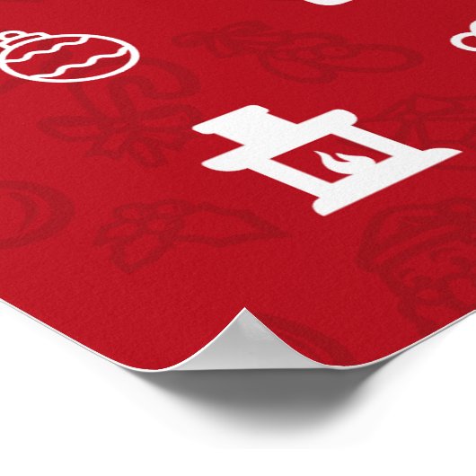 Merry Kerstmis Popular Icons set Poster (Hoek)