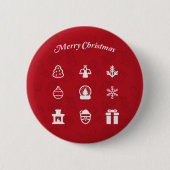 Merry Kerstmis Popular Icons set Ronde Button 5,7 Cm (Voorkant)