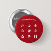 Merry Kerstmis Popular Icons set Ronde Button 5,7 Cm (Voorkant /achterkant)
