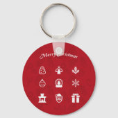 Merry Kerstmis Popular Icons set Sleutelhanger (Voorkant)
