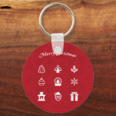 Merry Kerstmis Popular Icons set Sleutelhanger (Voorkant)