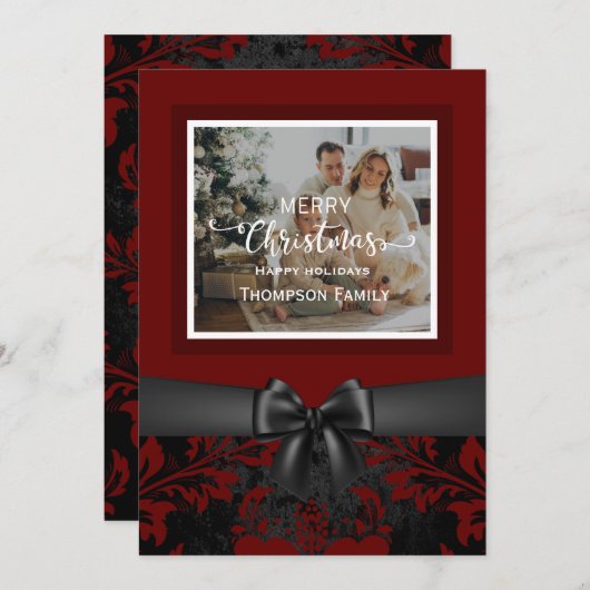 Merry Kerstmis prettige feestdagen aangepast scrip Kaart (Voorkant / Achterkant)