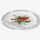 Merry Kerstmis Prettige feestdagen Red Cardinaal H Papieren Bordje (Gekanteld)