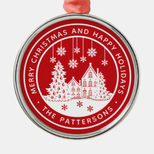 Merry Kerstmis Prettige feestdagen Winter Geperson Metalen Ornament