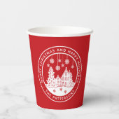Merry Kerstmis Prettige feestdagen Winter Geperson Papieren Bekers (Achterkant)