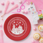 Merry Kerstmis Prettige feestdagen Winter Geperson Papieren Bordje (Feest)