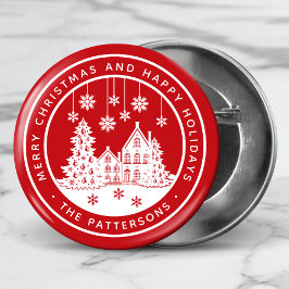 Merry Kerstmis Prettige feestdagen Winter Geperson Ronde Button 3,2 Cm