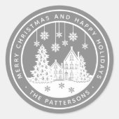 Merry Kerstmis Prettige feestdagen Winter Geperson Ronde Sticker (Voorkant)