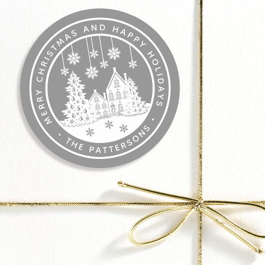 Merry Kerstmis Prettige feestdagen Winter Geperson Ronde Sticker