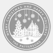 Merry Kerstmis Prettige feestdagen Winter Geperson Ronde Sticker (Voorkant)