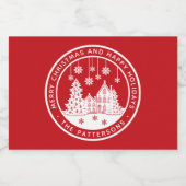 Merry Kerstmis Prettige feestdagen Winter Geperson Sparkling Wijnetiket (Enkel label)