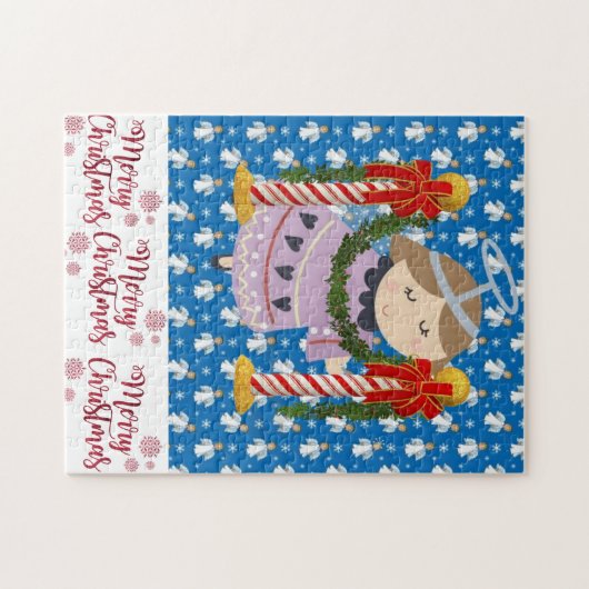 Merry Kerstmis Puzzle Angel Legpuzzel (Horizontaal)
