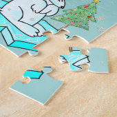 Merry Kerstmis Puzzle Polar Beer Snowman Legpuzzel (Zijkant)