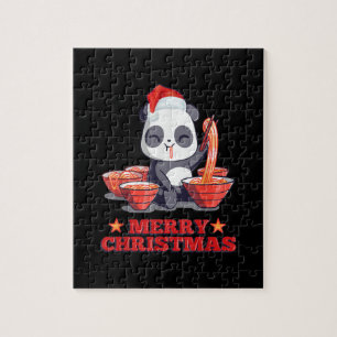 Merry Kerstmis Ramen Panda Japanse noedels Legpuzzel