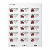 Merry Kerstmis Red Truck Tree Adres Etiket (Full Sheet)