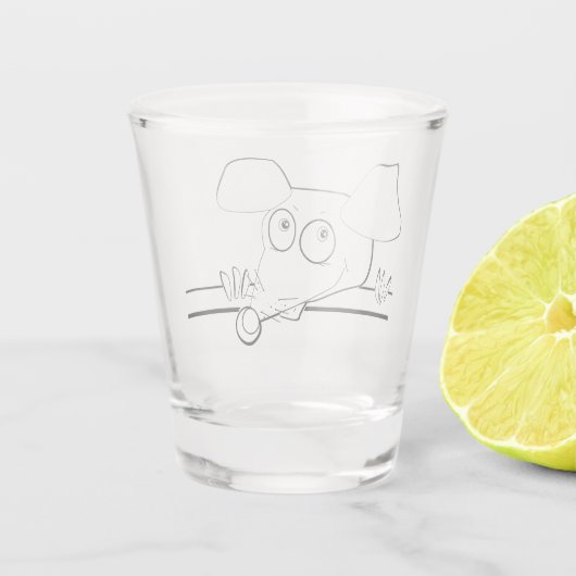 Merry Kerstmis  retro-muissymbool Shot Glas (Achterkant)