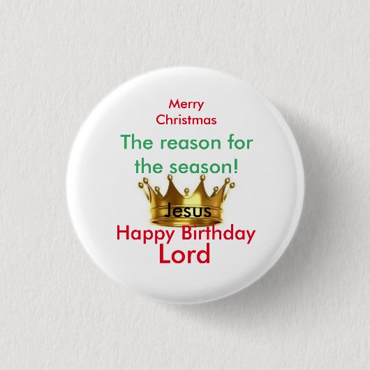 Merry Kerstmis Ronde Button 3,2 Cm (Voorkant)