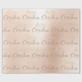 Merry Kerstmis Roos Gold Glitter Blush Cadeaupapier (Vlak)