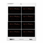 Merry Kerstmis Roos Gold Pink Return Address Labs Etiket (Full Sheet)