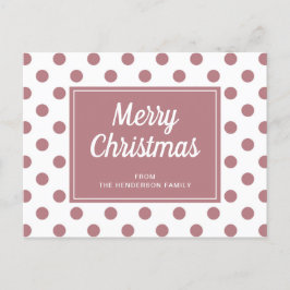 Merry Kerstmis Roos Pink Polka Dust Briefkaart