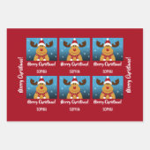 Merry Kerstmis Rudolph Reindeer Persoonlijke naam Inpakpapier Vel (Voorkant)