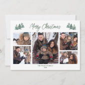 Merry Kerstmis Rustic Pines Vijf Foto Feestdagenkaart (Voorkant)