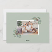 Merry Kerstmis Rustic Winter Greenery Foto Feestdagenkaart (Achterkant)