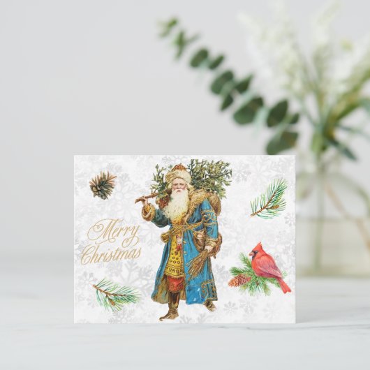 Merry Kerstmis  Santa Claus Collage Feestdagenkaart (Staand voorkant)