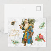 Merry Kerstmis Santa Claus Collage Feestdagenkaart (Voorkant / Achterkant)