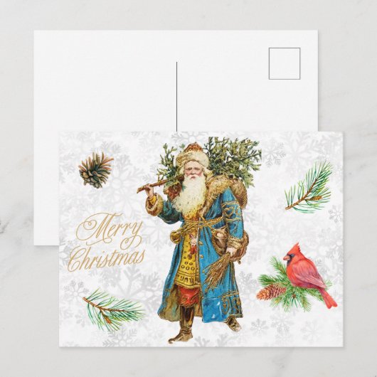 Merry Kerstmis  Santa Claus Collage Feestdagenkaart (Voorkant / Achterkant)