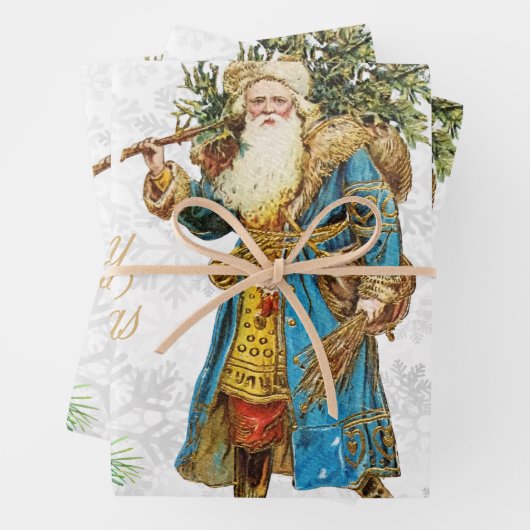 Merry Kerstmis  Santa Claus Collage Inpakpapier Vel (In situ)