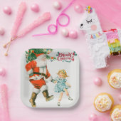 Merry Kerstmis  santa Holiday Papieren Bordje (Feest)