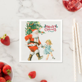 Merry Kerstmis  santa Holiday Servet