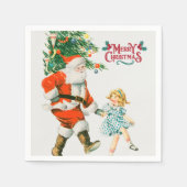 Merry Kerstmis  santa Holiday Servet (Voorkant)