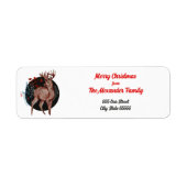 Merry Kerstmis Scandinavian Folk Art Nordic Deer Etiket (Voorkant)