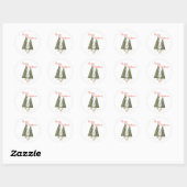 Merry Kerstmis Scandinavian Gnome Trees Ronde Sticker (Vel)
