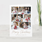 Merry Kerstmis script 6 Foto Collage Feestdagen Kaart (Voorkant)