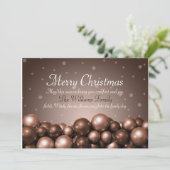 Merry Kerstmis Sepia Tone Ornaments Flat Card Feestdagenkaart (Staand voorkant)