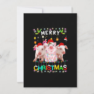 Merry Kerstmis Shirt Santa Hat Lights Xmas Fu Kaart
