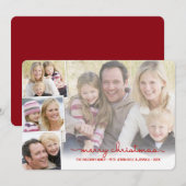 Merry Kerstmis Simple Hand Lettered Photo Collage Feestdagenkaart (Voorkant / Achterkant)